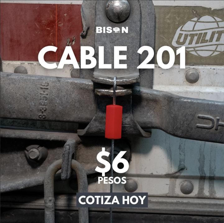 Sello de seguridad Cable 201 instalado en la puerta de un tráiler