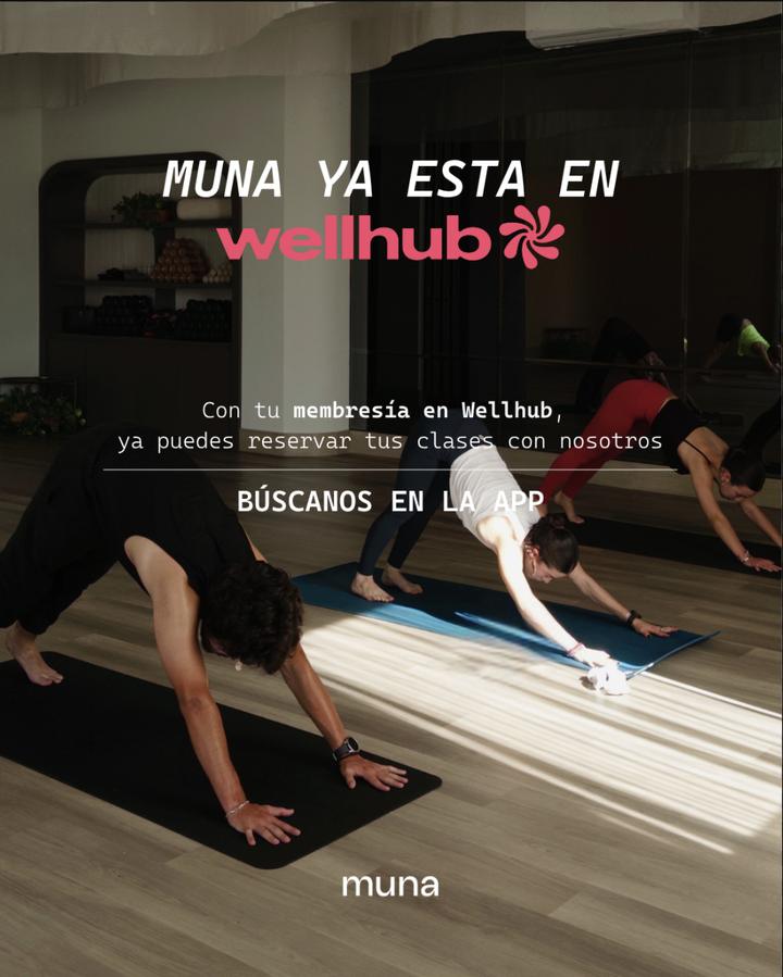 Anuncio de MUNA sobre su integración con Wellhub